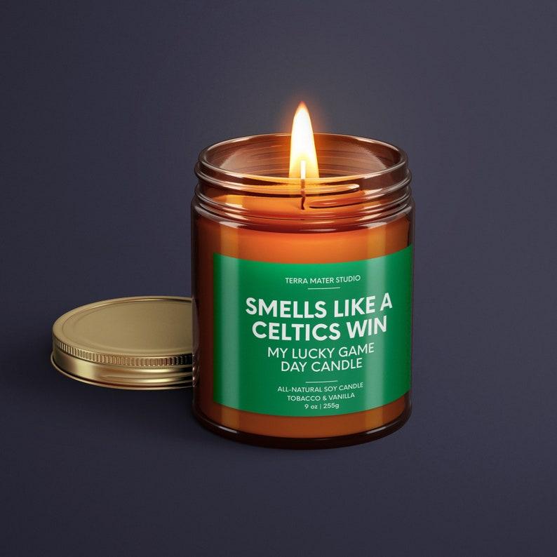 Smells Like A Celtics Win Candle, Boston Lucky Game Day Candle, Soy Candle, Boston Game Day Decor, Celtics Fan Gift, Birthday Gifts for Dad, Boyfriend