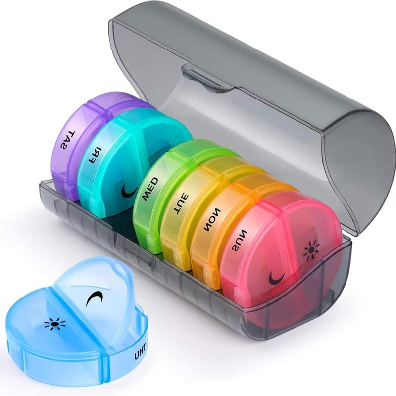 14-compartment Pill Box, 1 Set Portable Daily Pill Storage Box, Monthly Moving Pill Box, Home Pill Organizer for Daily Use