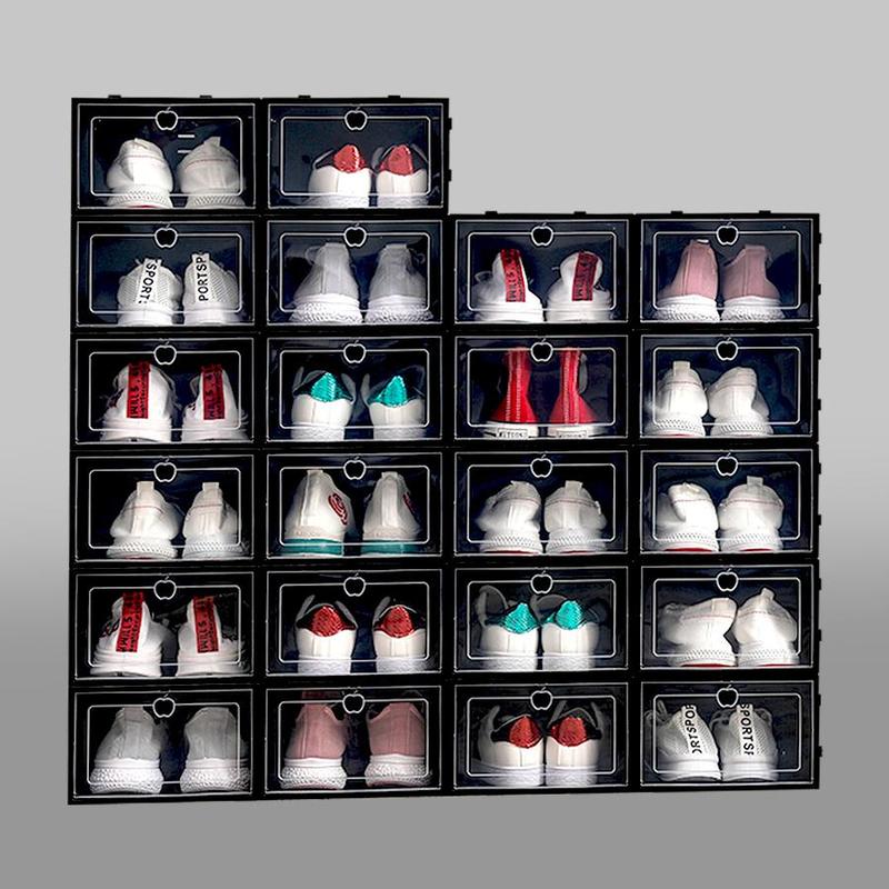 Shoe Storage Box, 12pcs set Stackable Clear Shoe Box, Dustproof Shoe Organizer, Home Organizer for Shoes & Clothes & Books & Toys