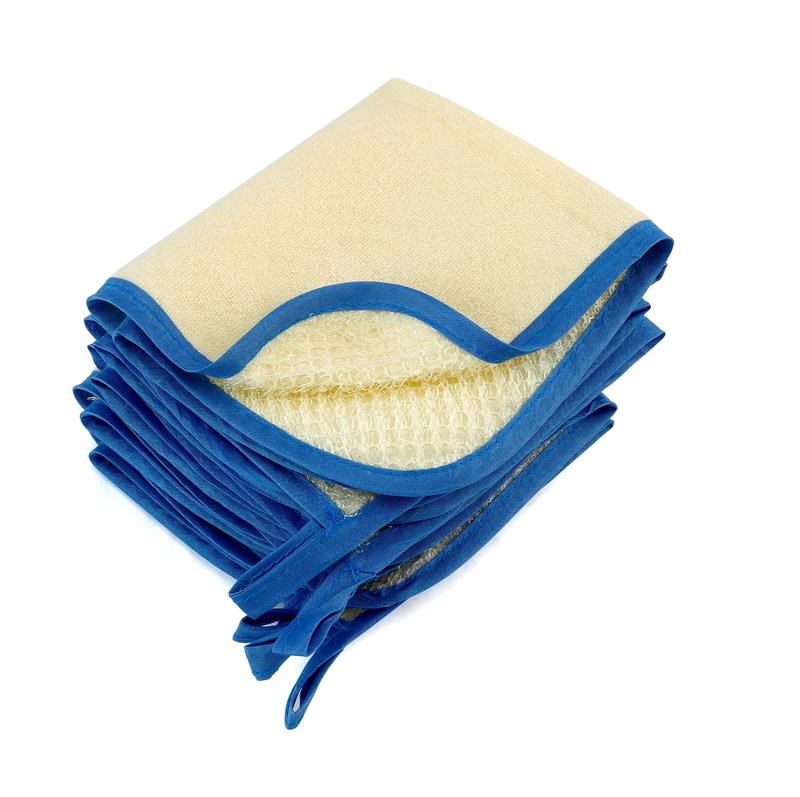 Wash Cloths,Exfoliating Body Scrubber,Body Scrubber Exfoliator,Blue Frame Exfoliating Washcloth,Face Cloths for Washing Face,Loofah Exfoliating Body Scrubber,Wash Rags for Body,Exfoliating Towel 5Pack