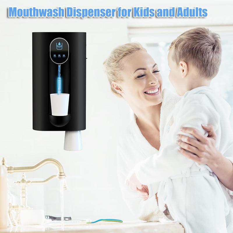 Automatic Mouthwash Dispenser, USB Rechargeable Mouthwash Dispenser with Cup, Mouthwash Dispenser for Bathroom, Kitchen Appliances