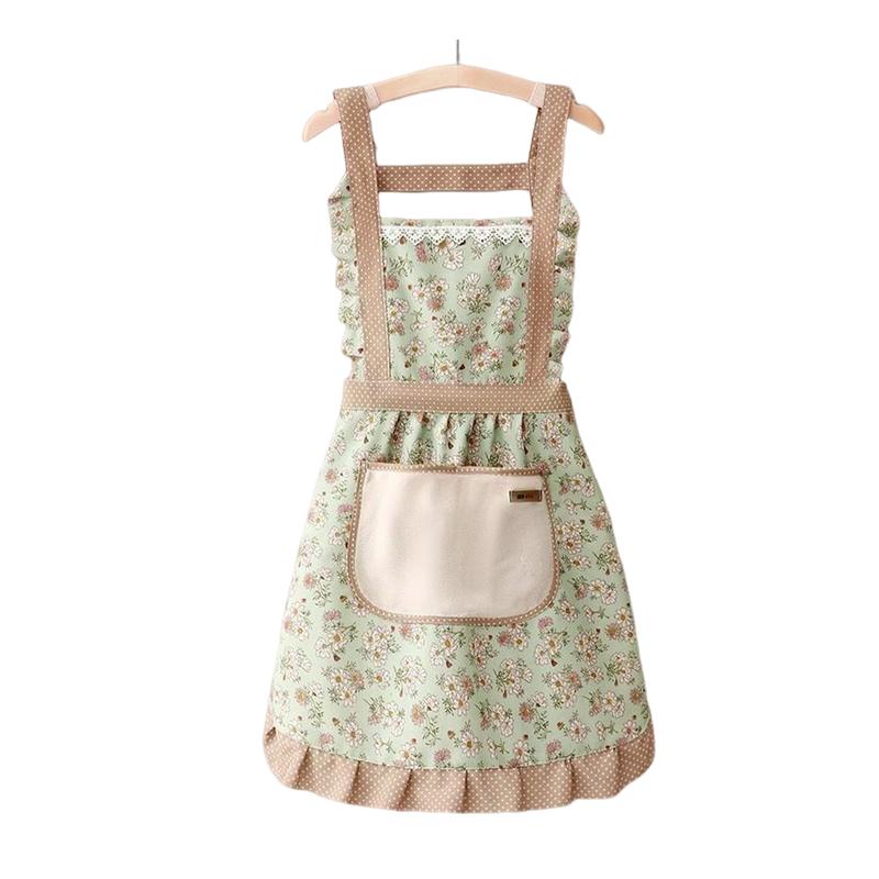 Floral Print Apron with Pocket, Household Essentials, Winter Stuff Cute Oil-proof Apron, Kitchen Cooking Apron for Baking and Gardening, 2024 Christmas Gifts, Kitchen Gadgets Flower