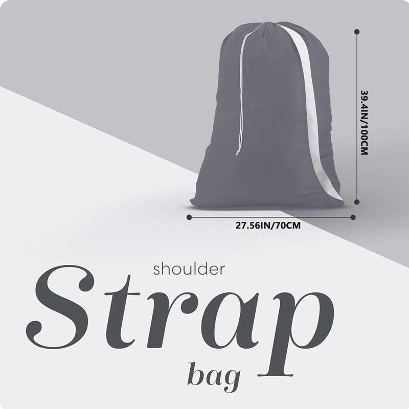 Laundry Bag with Shoulder Strap, Large Capacity Drawstring Locking Closure Laundry Bag, Durable Material Storage Bag for Home Dormitory