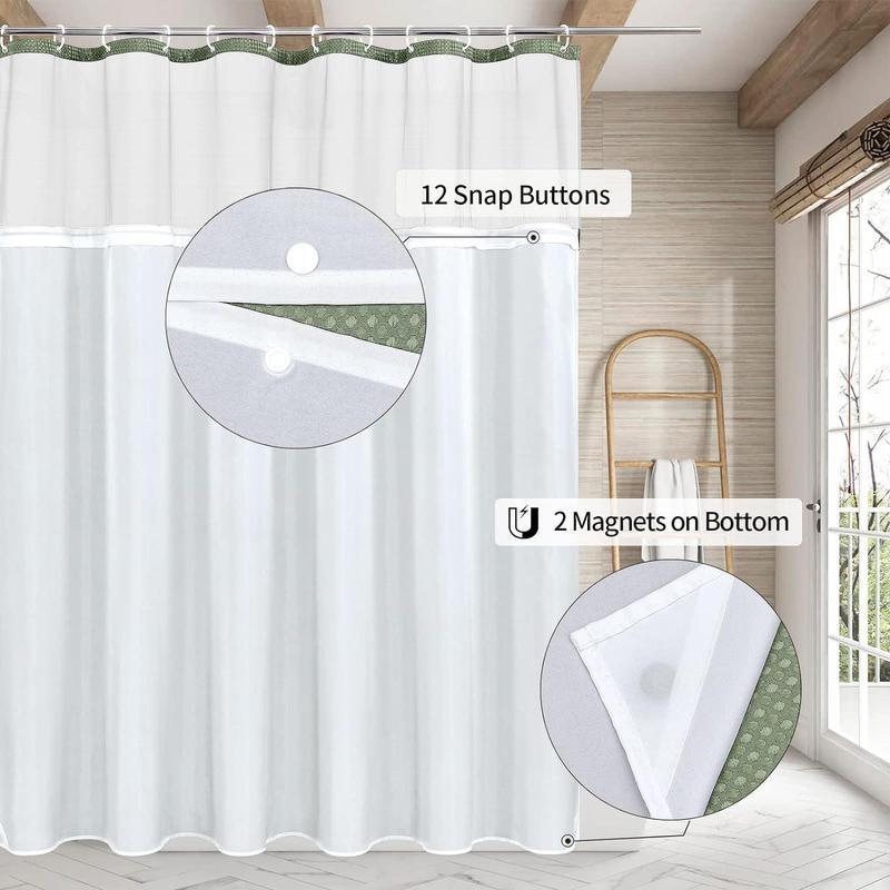 Waffle Woven Fabric Shower Curtain, Modern Luxury Style Shower Curtain, Bathroom Supplies for Home Hotel Spa Decor