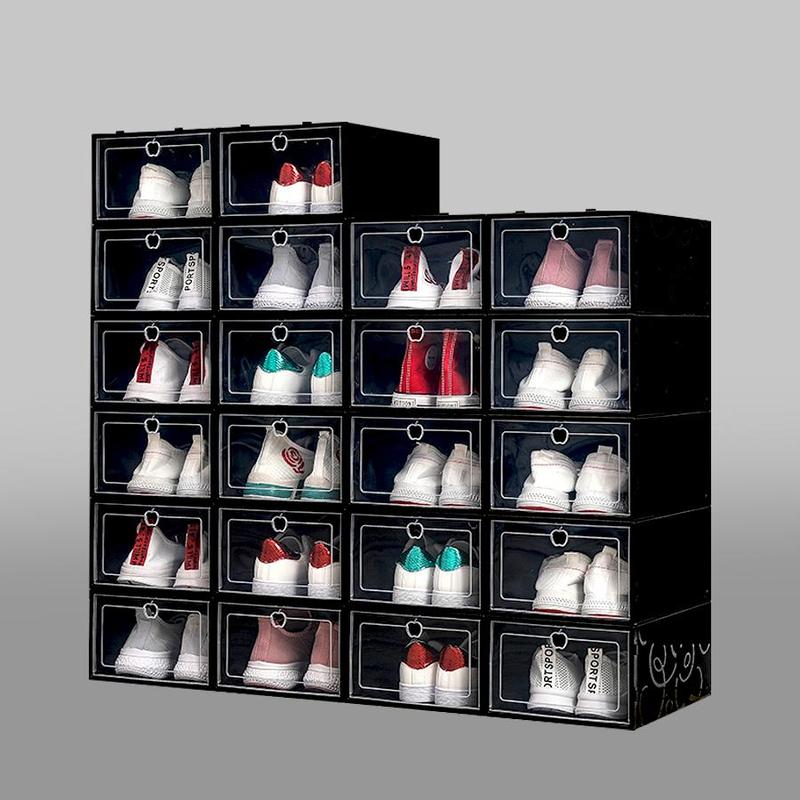 Shoe Storage Box, 12pcs set Stackable Clear Shoe Box, Dustproof Shoe Organizer, Home Organizer for Shoes & Clothes & Books & Toys