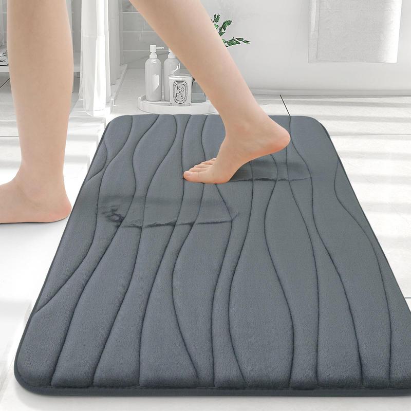 Memory Foam Bathroom Rug Mat 24x16, Extra Soft and Absorbent Bath Mats, Non-Slip and Machine Washable Bath Rugs for Bathroom Floor,Tub and Shower