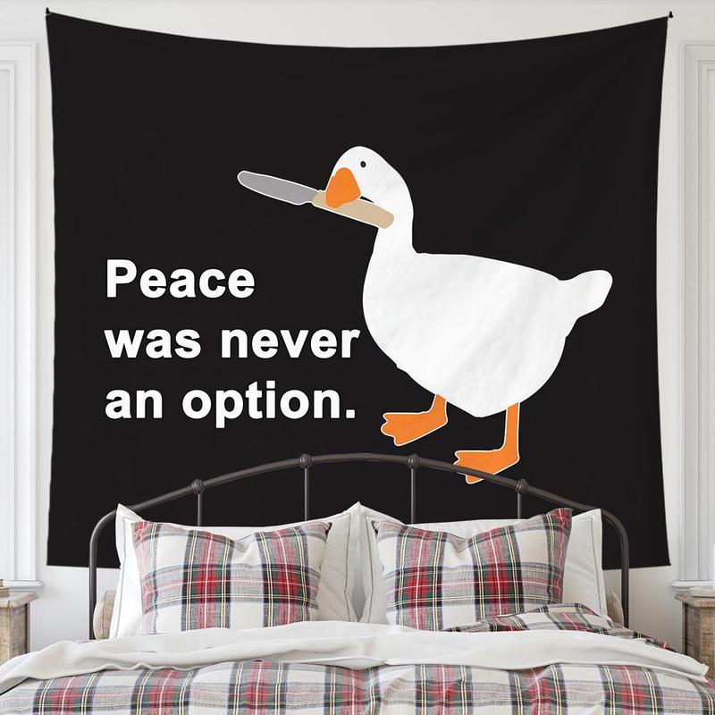 Duck & Letter Pattern Decorative Tapestry, Modern Hanging Blanket, Wall Art Poster for Home Bedroom Living Room Children's Room