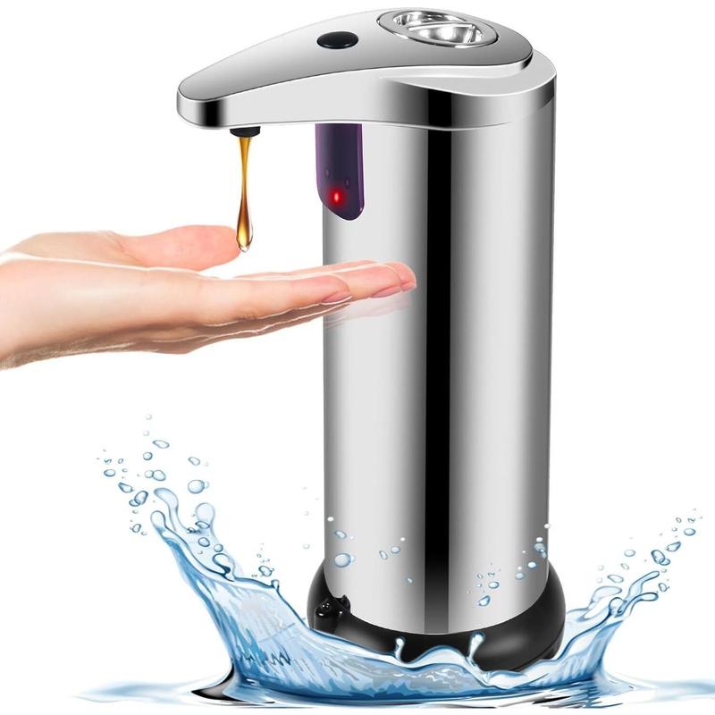 Automatic Soap Dispenser, Touchless 3-Level Adjustable Hand Sanitizer Dispenser, Equipped Upgraded Waterproof Base Infrared Sensor, Stainless Steel Liquid Soap Dispenser for Kitchen Bathroom, Durable