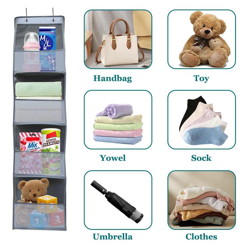 Over The Door Hanging Storage Bag, 1 Count Wall Hanging Wardrobe Hanging Finishing Bag, Clothes Toys Sundries Bag, Home Organizer