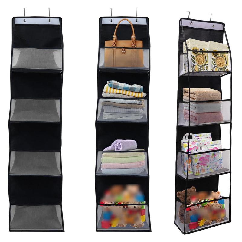 Multi-layer Door Back Hanging Storage Bag, 1 Count Door Back Mesh Hanging Storage Organizer, Home Organizer for Bedroom Bathroom