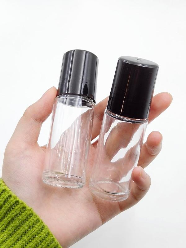 4Packs Glass Clear Roller Bottles 30ml 1 Oz Refillable Essential Oil Perfume Roll on Bottles Leak-Proof Design Empty