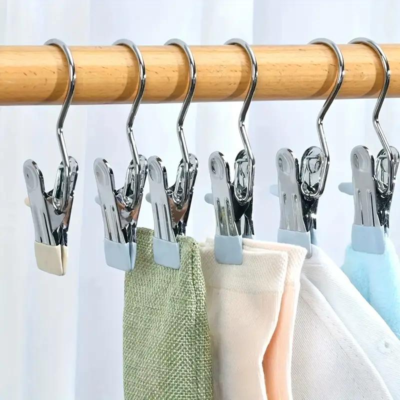 22 PCS Anti-rust Clip Space-saving Clothespin Hat Pants Storage Hanging Travel Hook Hanger Household Organiser Laundry Lightweight Room Stainless Steel Waterproof pant hanger