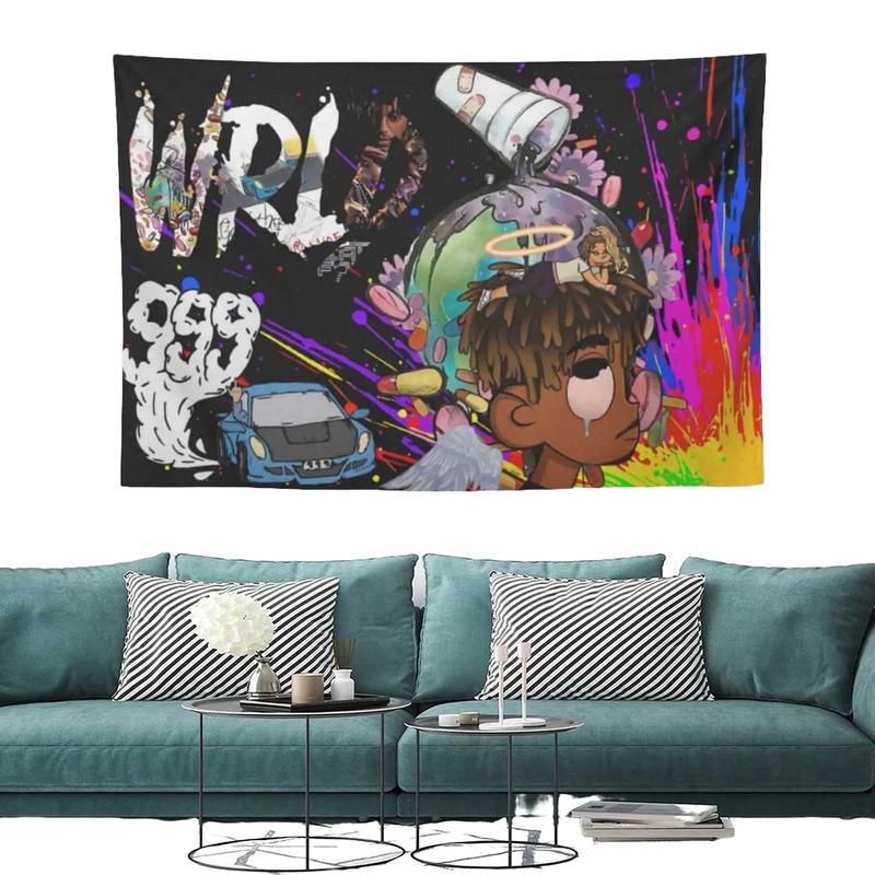 Christmas Gift - Rapper Tapestry Juice Wrld Wall Hanging Room Decor Hip Hop Tapestry for Bedroom Dorm