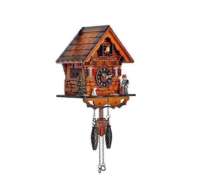 Kintrot Cuckoo Clock Traditional Black Forest Clock Antique Wooden Pendulum Quartz Wall Clock