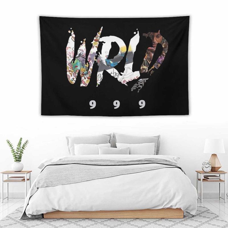 Christmas Gift - Rapper Tapestry Juice Wrld Wall Hanging Room Decor Hip Hop Tapestry for Bedroom Dorm