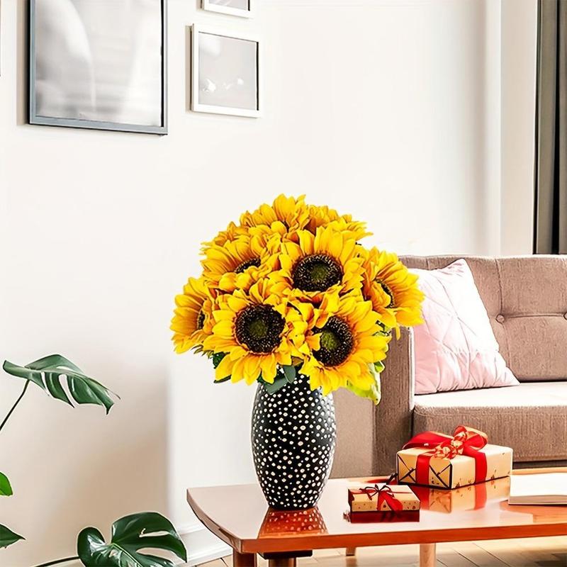 Artificial Sunflower, 10pcs set Plastic Sunflower for Home Decor, Housewarming Gift, Birthday Celebrations, Spring & Summer Table Decorations