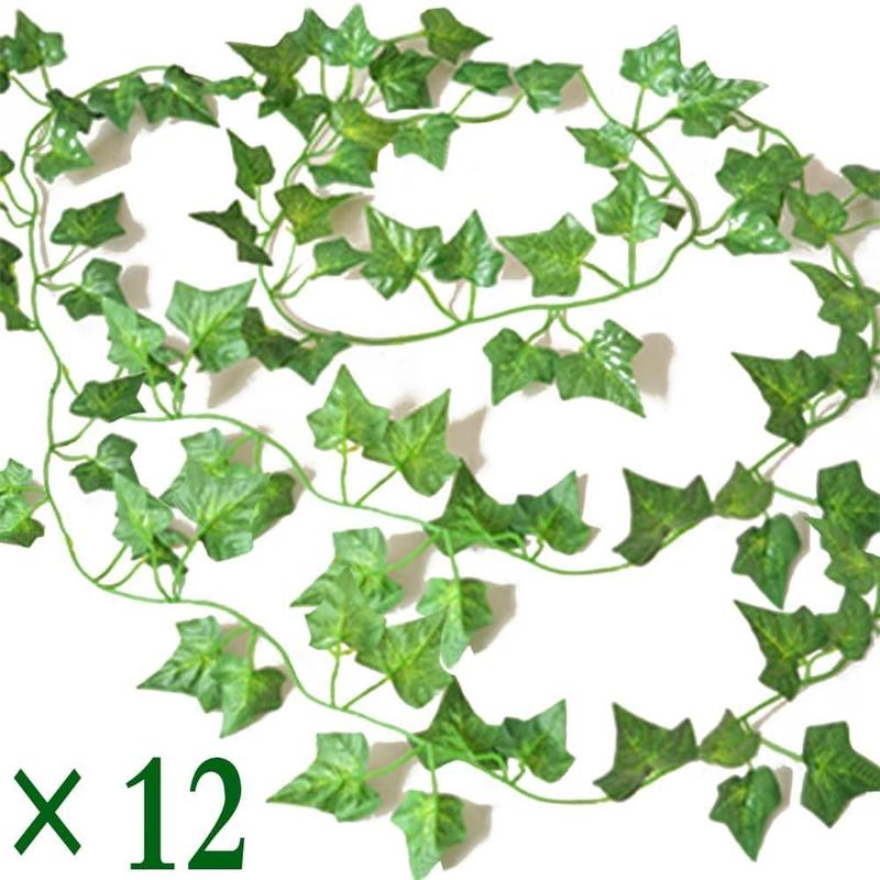 12 Pack 86Ft Artificial Ivy Garland Fake Plants, Fake Ivy Leaves Greenery Garlands Hanging Plant Vine for Aesthetic Bedroom Garden Party Wedding Wall Room Christmas Décor