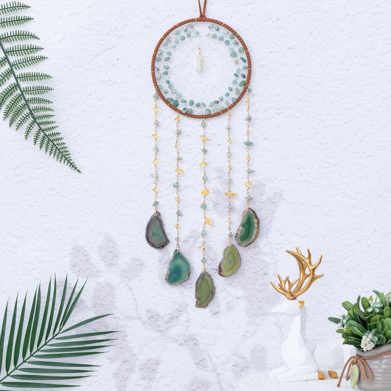 Agate Round Dream Catcher, 1 Count Hanging Decorative Dream Catcher, Hanging Ornaments for Living Room Window Garden, Gift for Friends