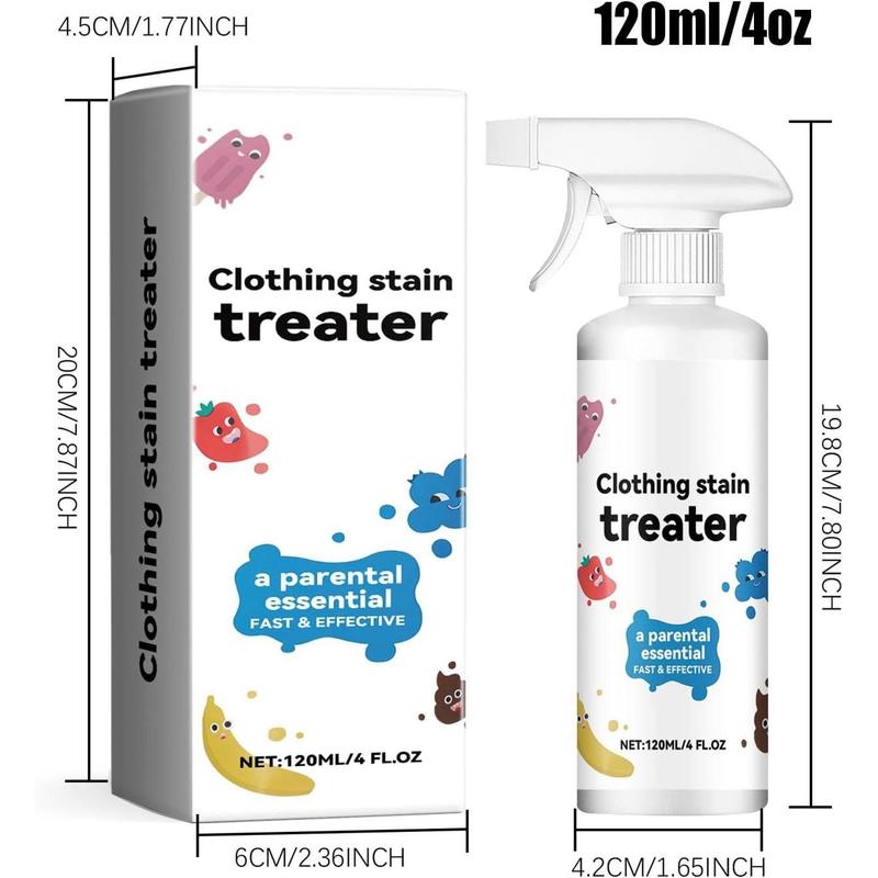 2PCS Stain Remover, Stain Treater Clothes Dry-Clean Spray, 120ml 4 oz Laundry Stain Removal Emulsifier for Clothes