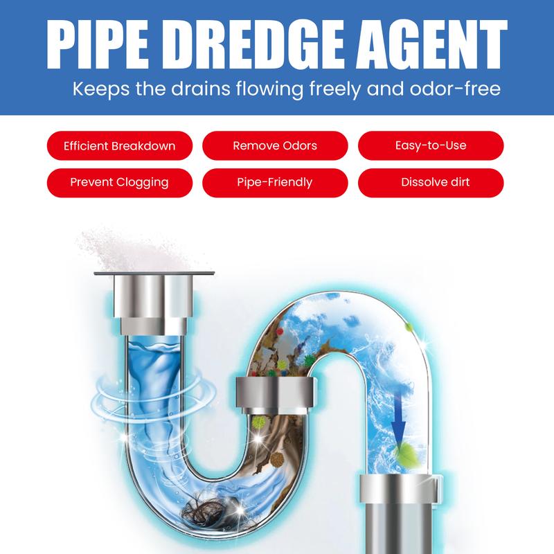 Pipe Dredge Deodorant, Powerful Pipe Dredging Agent, Household Sink and Drain Pipe Dredging Powder Pipe Dredge Agent for Bathment Kitchen Cleaning