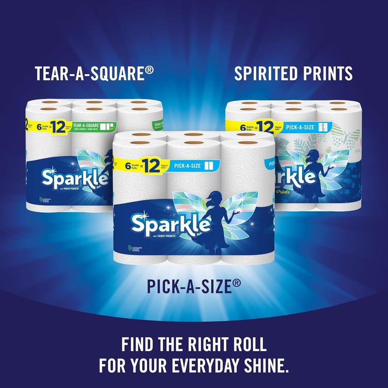 Pick-A-Size Paper Towels, 6 Double Rolls = 12 Regular Rolls, Everyday Value Paper Towel With Full And Half Sheets Toilet Wipes