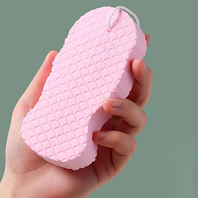 Fish Scale Pattern Hanging Bath Sponge, Dual-Sided Exfoliating Massage, Soft Foam Body Scrubber, Easy Clean & Quick-Dry, Bathroom Accessories For Home Spa Skin Care Experience