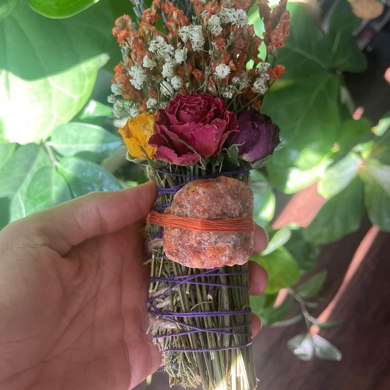 Sunstone Smudge Stick, Cedar and Lavender Smoke Cleansing Wand, Alternative to White Sage