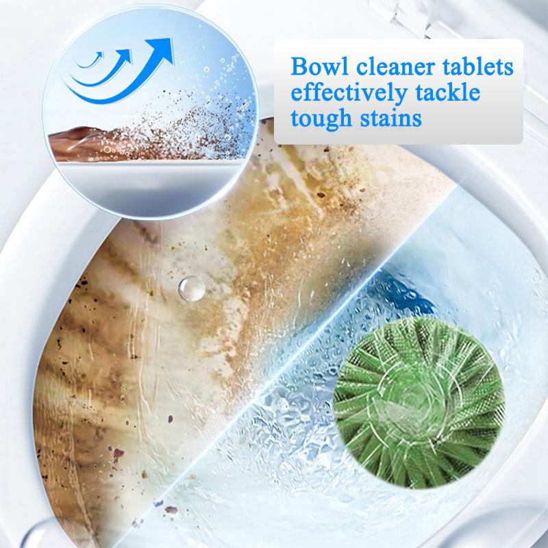 24 PCS Air Fusion Toilet Bowl Cleaner Tablets , Automatic Cleaners with Fresh Scent, Slow-Releasing Toilet Tank Cleaners for Deodorizing & Descaling, Household Toilet Cleaners against Tough Stains