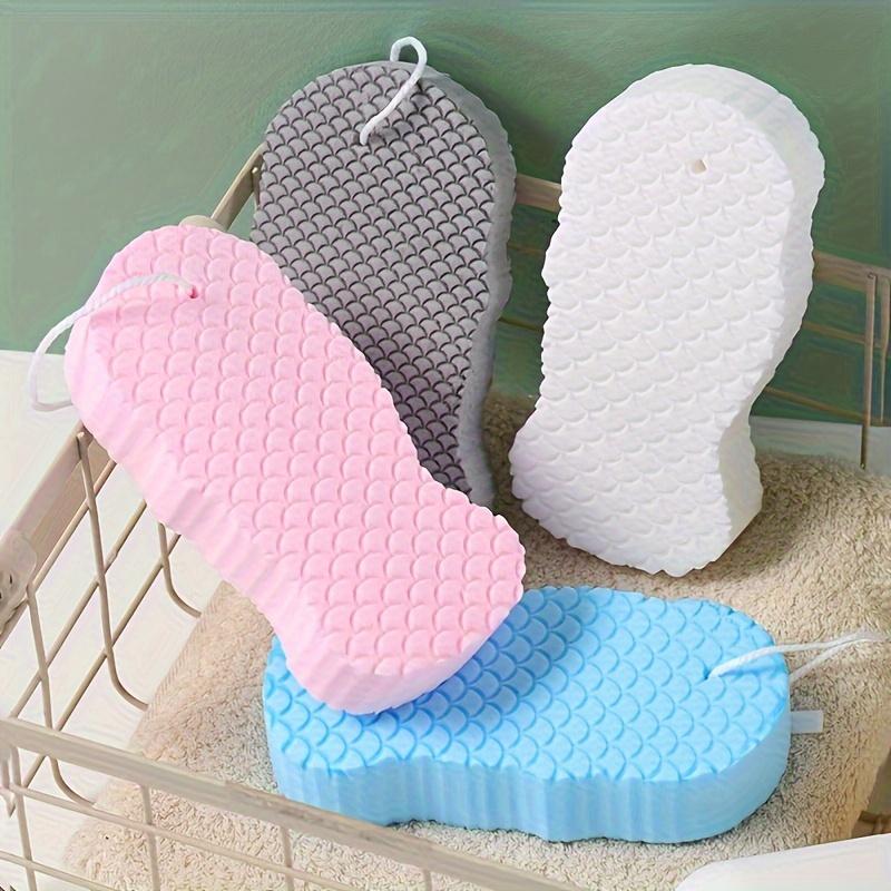 Fish Scale Pattern Hanging Bath Sponge, Dual-Sided Exfoliating Massage, Soft Foam Body Scrubber, Easy Clean & Quick-Dry, Bathroom Accessories For Home Spa Skin Care Experience