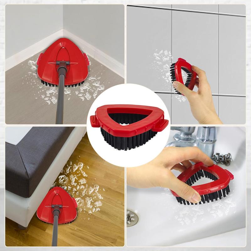 Liubeli Scrub Brush for O-Cedar RinseClean 2 Tank System, Spin Mop Replacement Head Base Hard Bristle Scrub Brush for Shower Bathroom Bedroom Floor Cleaner Replace (2) Red  Red