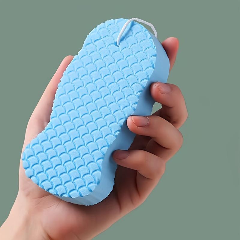 Fish Scale Pattern Hanging Bath Sponge, Dual-Sided Exfoliating Massage, Soft Foam Body Scrubber, Easy Clean & Quick-Dry, Bathroom Accessories For Home Spa Skin Care Experience