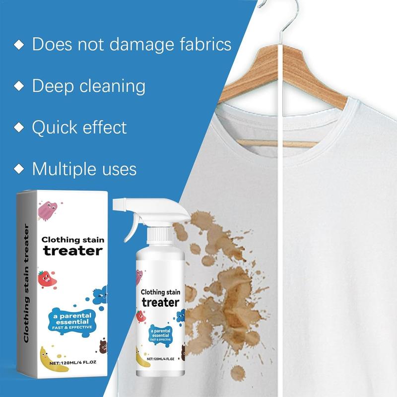 2PCS Stain Remover, Stain Treater Clothes Dry-Clean Spray, 120ml 4 oz Laundry Stain Removal Emulsifier for Clothes