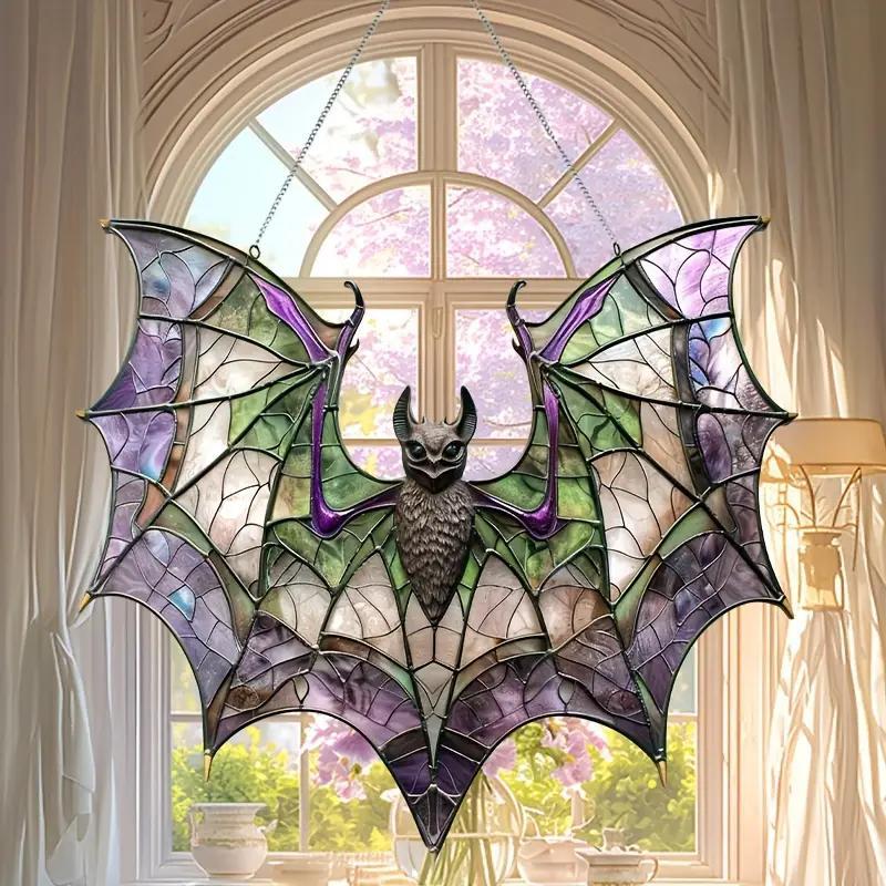 Bat Design Hanging Decor, Modern Acrylic Bat Design Hanging Ornament, Multifunctional Window Hanging Decor for Home Living Room Bedroom