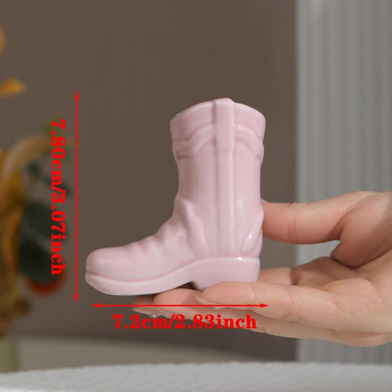 Creative Mini Boot Shaped Ceramic Storage Box, Casual Simple Candle Storage Box, Home Decor Ornament for Living Room Bedroom