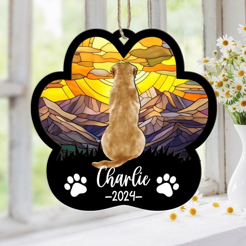 Personalized Dog Memorial Suncatcher, Dog Memorial Ornament, Custom Dog Loss Ornament,Dog Angel Suncatcher,Dog Memorial Gift, Dog Lover Gift