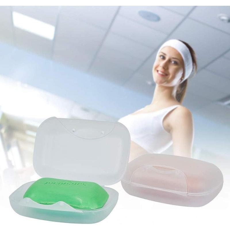 Soap Box Holder, 2-Pack Soap Dish Soap Savers Case Container for Bathroom Camping Gym