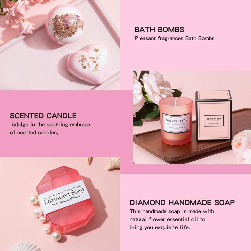 Birthday Gifts for Women, Gifts Basket Ideas Pink Gifts Box for Her Relaxing Gift Set Self Care Gifts Birthday Presents Female Friendship Gifts for  Friend Bestie Girlfriend Mom Wife Sister