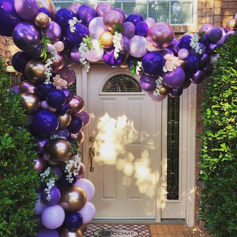 Purple Balloon Garland Kit Dark And Gold Arch Lavender Light Decoration For  Girl Princess Party Birthday