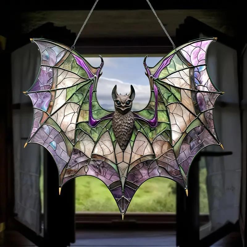 Bat Design Hanging Decor, Modern Acrylic Bat Design Hanging Ornament, Multifunctional Window Hanging Decor for Home Living Room Bedroom