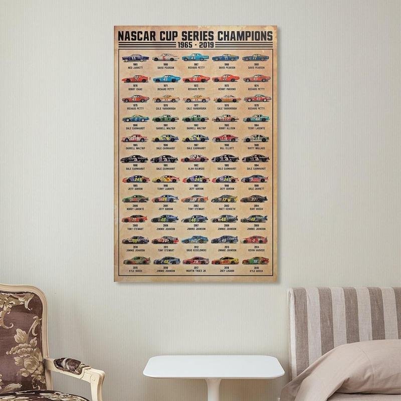 Nascar Cup Series Champions Car Racing Poster , Car Racing Vintage Print Poster Wall Art Paintings Wall Decor Home Decor Living Room Decor Aesthetic Prints Unframed