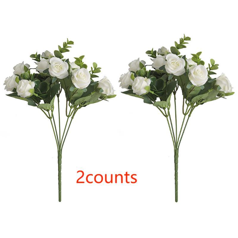 Artificial Flower Bouquet, 2 Counts 10 Heads Fake Flower for Wedding & Festive Party Decor, Decoration Supplies for Home Living Room Bedroom Dining Room