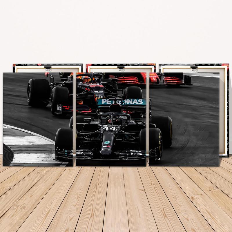 Formula Car Pattern Wooden Framed Canvas, 3 Counts Modern Art Formula Car Poster, Wall Art for Home Living Room Bedroom Office Room Decor, Christmas 2024 Ornament, Christmas Gift Ideas, Stocking Stuffers