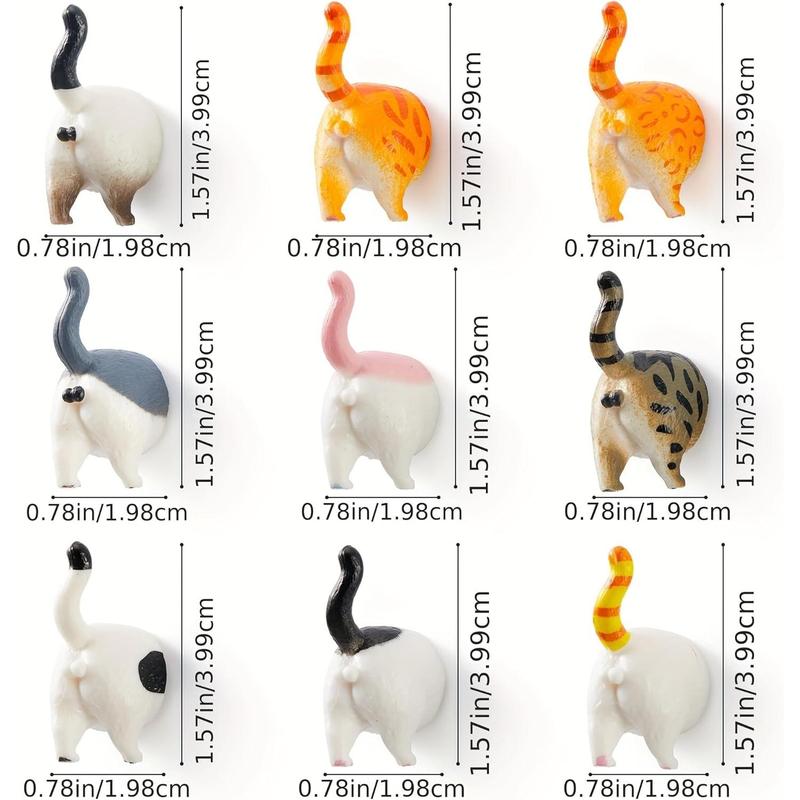 9Pcs Add Some Humor and Funny to Your Fridge with Our Cat Butt Fridge Magnet - Perfect for Refrigerator Magnets for Adults or Kids (Cat Butts)