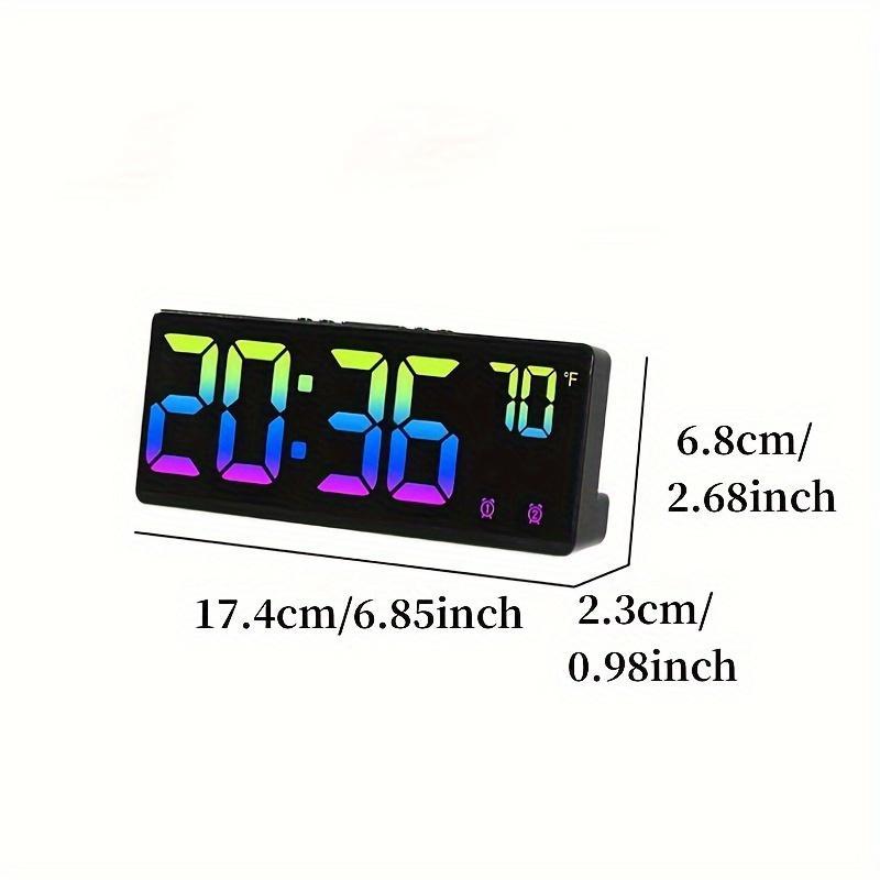 Digital Alarm Clock, Voice Control Temperature Date Display 5 Level Brightness Adjustable Table Clock, Electronic LED Clock for Home Office