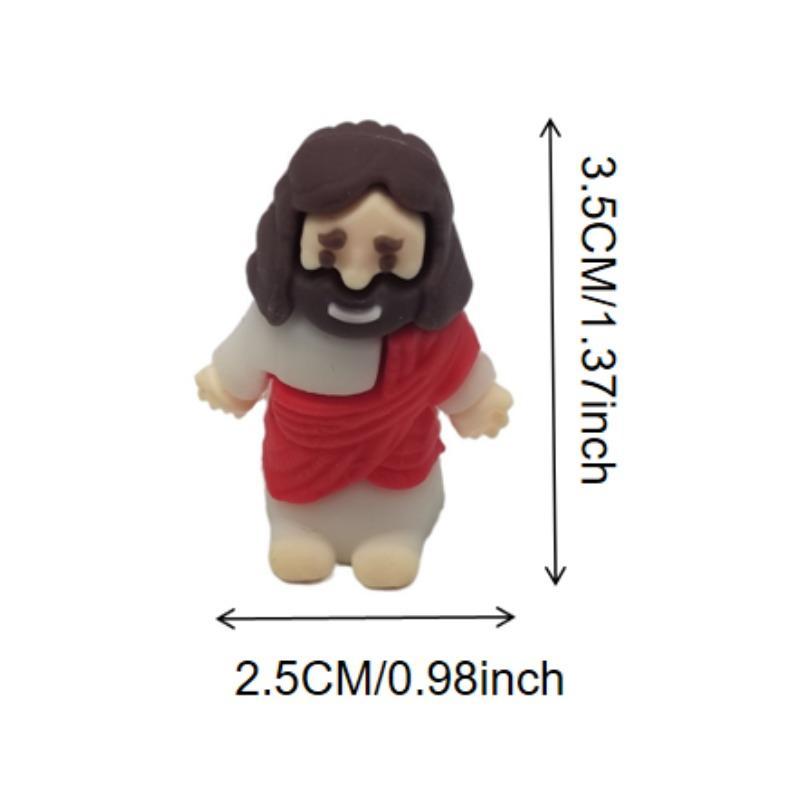 Christmas Cartoon Jesus Design Desktop Ornament, 24pcs Creative Cute Mini Jesus Statue, Home Decor for Living Room & & Office, Bedroom Decor