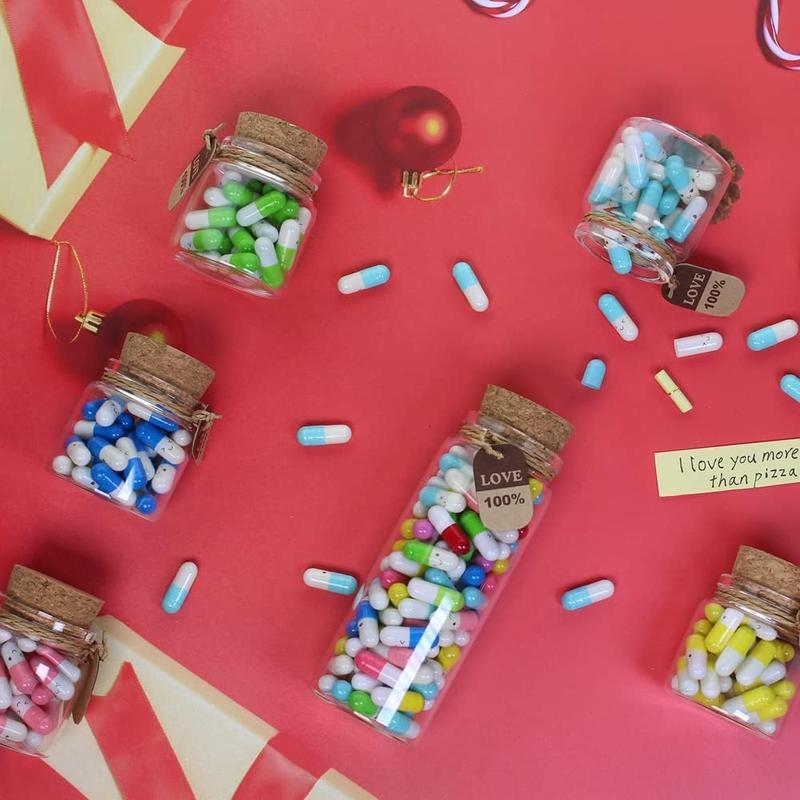 Cute Capsules in a Glass Bottle Lovely Notes Couples Gifts for Him Her Boyfriend Girlfriend Mom Birthday Anniversary Valentines (Mixed Color 90pcs)