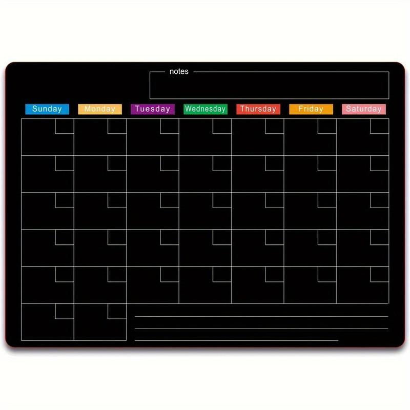 Random Color Magnetic Fridge Calendar Planner Set, 1 Set Including 3 Magnetic Pad & 3 Marker & 1 Eraser, Magnetic Message Board for Kitchen