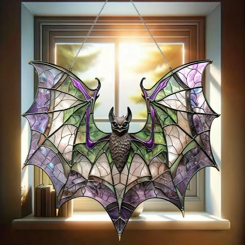 Bat Design Hanging Decor, Modern Acrylic Bat Design Hanging Ornament, Multifunctional Window Hanging Decor for Home Living Room Bedroom