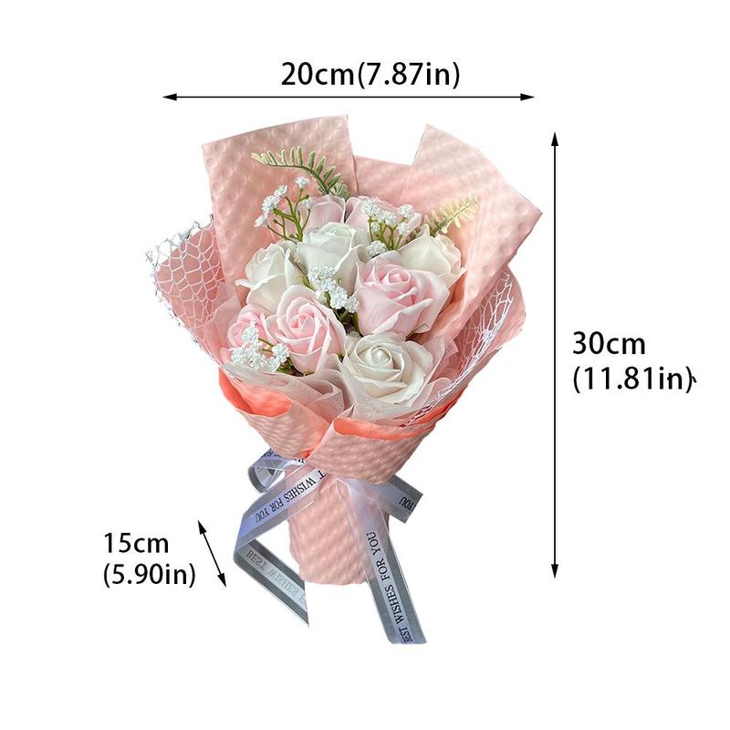 Artificial Rose Bouquet, 1 Count Romantic Simulated Rose Flower Bouquet, Creative Birthday Gift, Party Gift for Girlfriend, Festive & Party Supplies