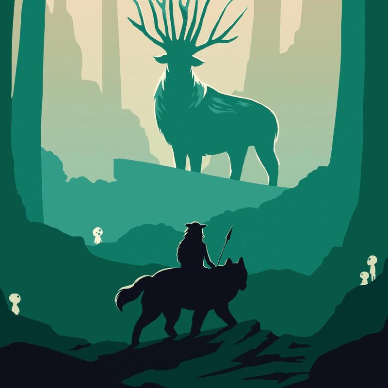 Princess Mononoke Minimalist Poster - Wall Decor Artwork Gifts